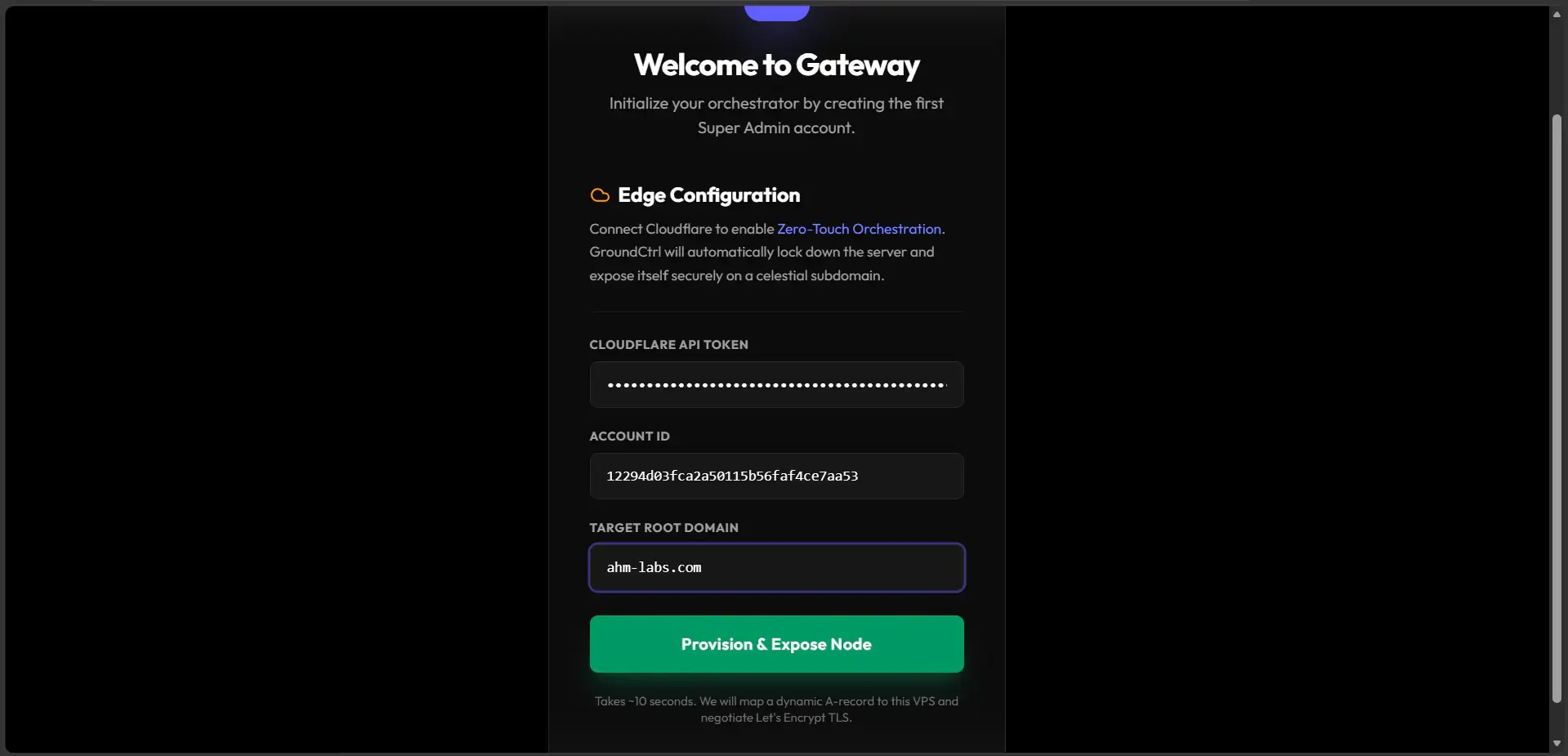 Final Dashboard Depicting Live Project Domains
