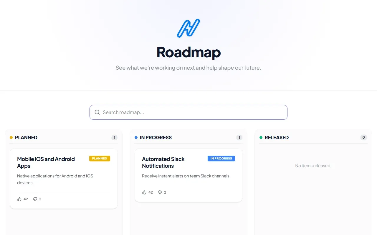 NanoLog Roadmap Widget