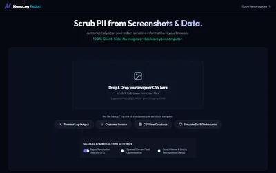 ByePii (formerly Redact NanoLog): Zero-Trust Client-Side PII Redaction Engine