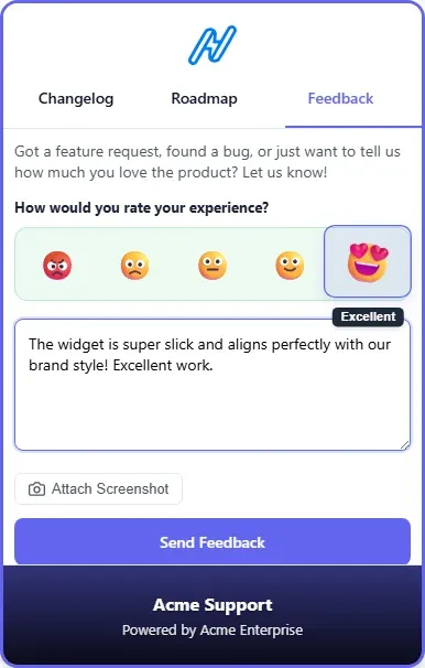 NanoLog Feedback Widget